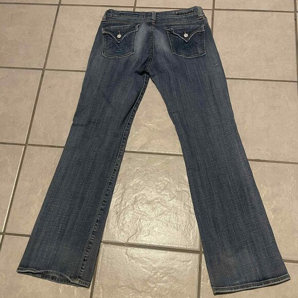 vigoss blue denim jeans stretchy low rise bootcut women's size 11‎ x 31 - Picture 1 of 9